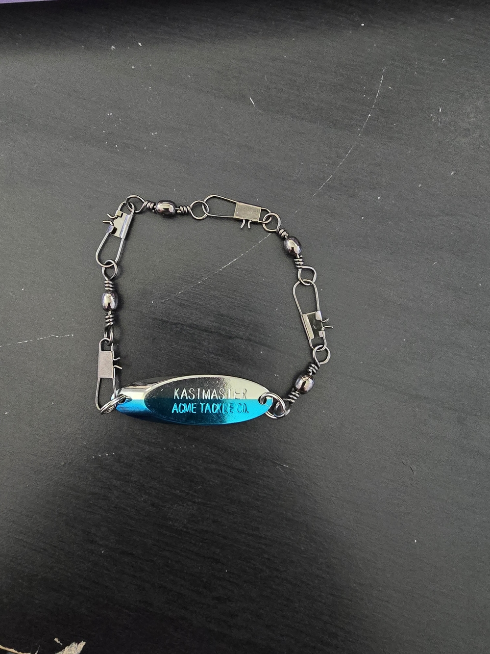 Kasimaster ACME Tackle Co. Blue Metallic Fishing Bracelet